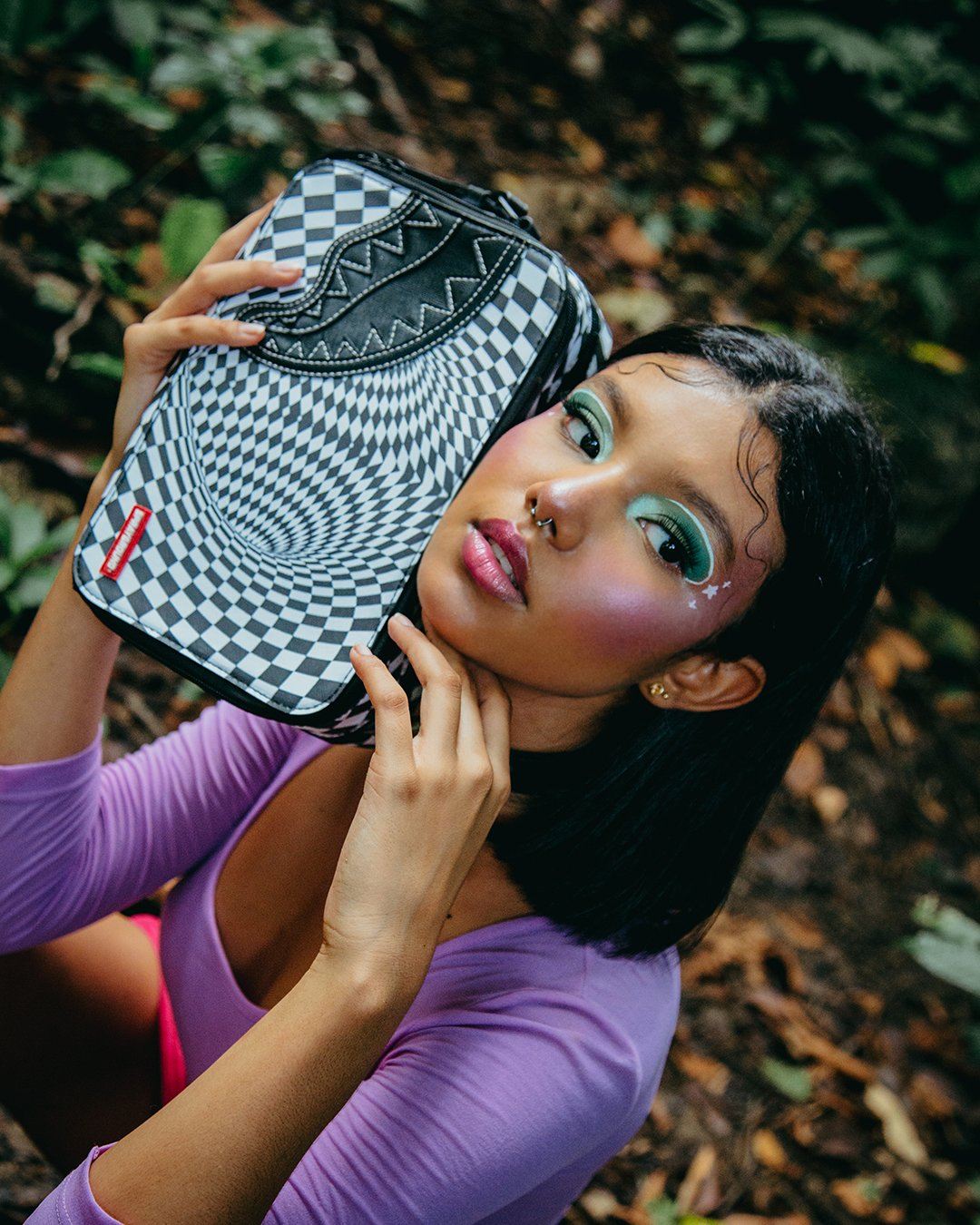 SPRAYGROUND Trippy Check Toiletry Aka Money Bag — product image 2