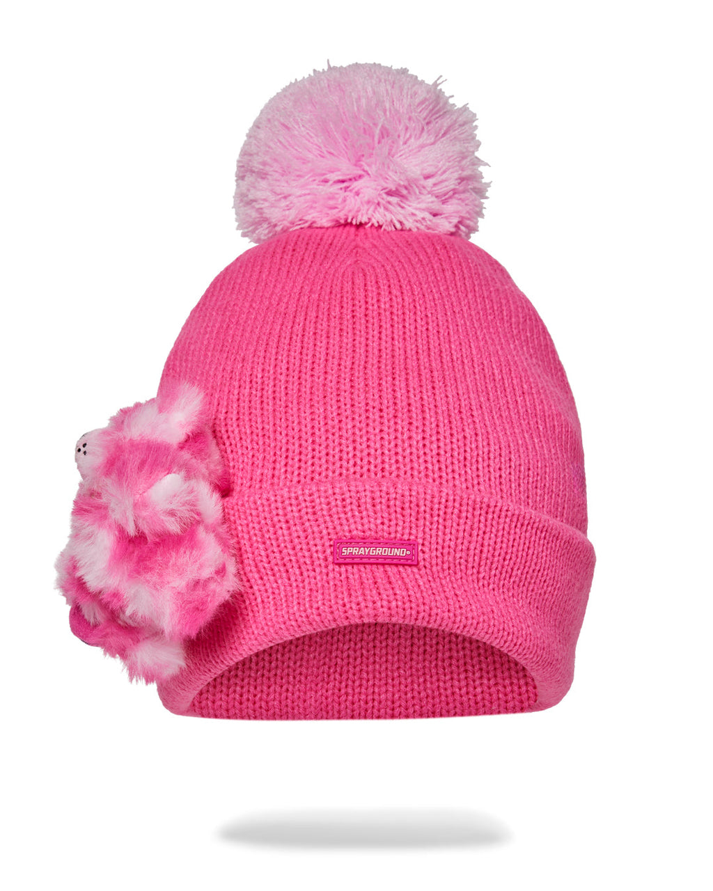 SPRAYGROUND Pink Lil Bear Puff Beanie — product image 1