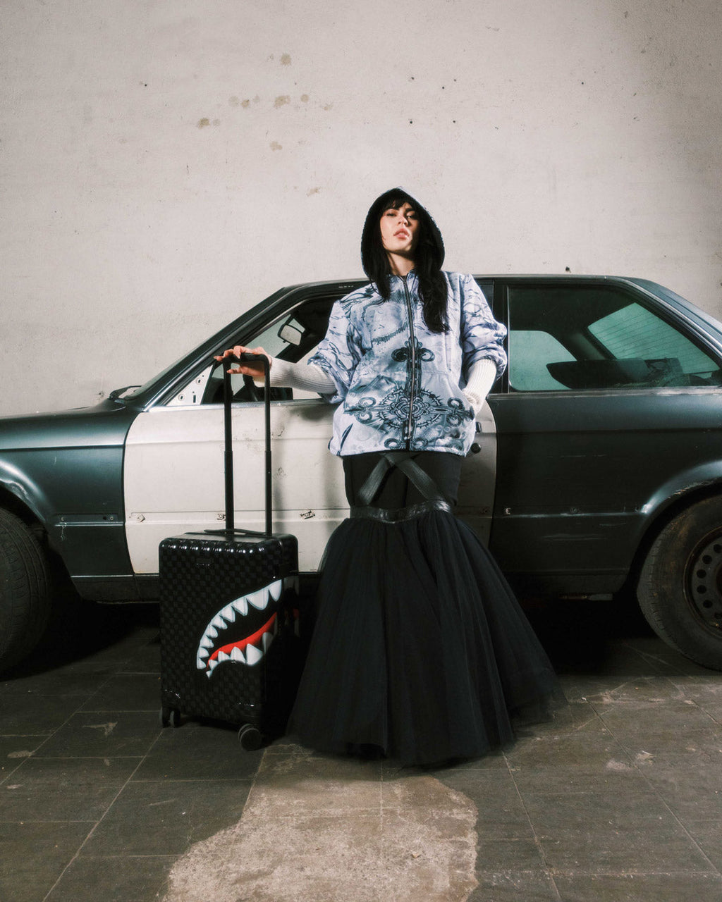 SPRAYGROUND Sharks In Paris Hyper Puff Carry-On Luggage — product image 4