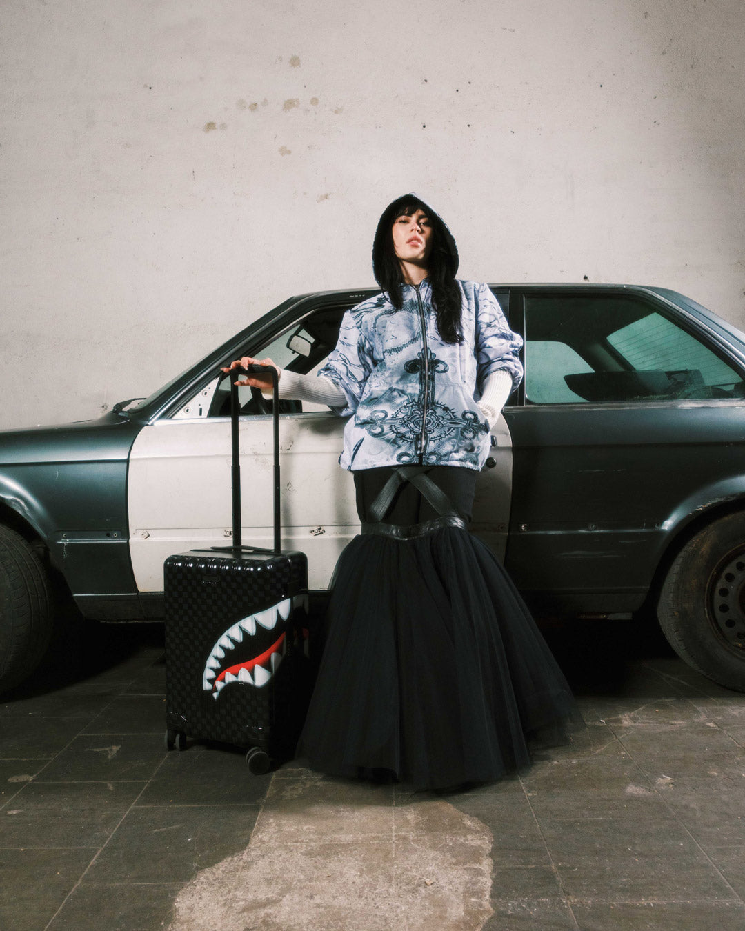 SPRAYGROUND Sharks In Paris Hyper Puff Carry-On Luggage — product image 4