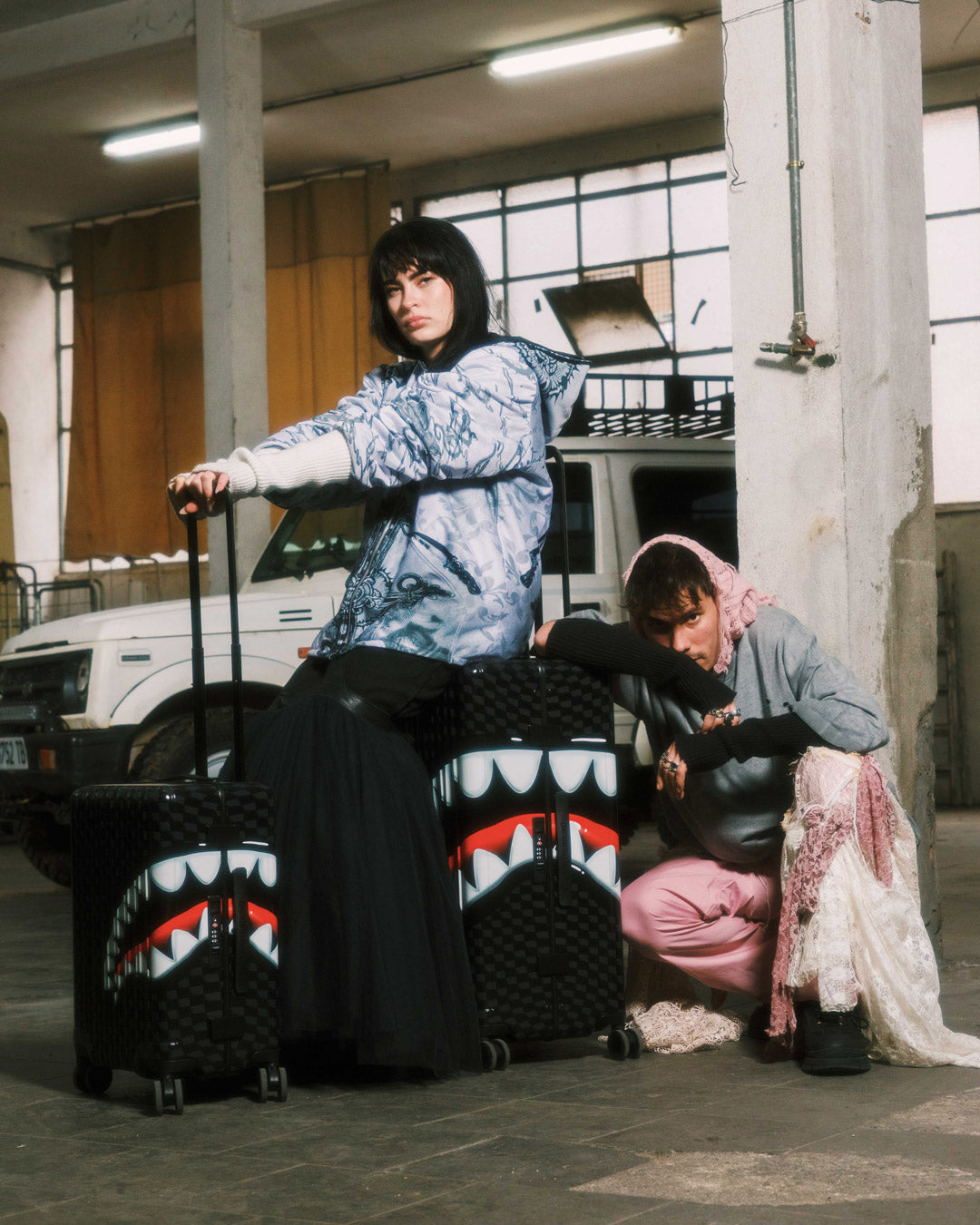 SPRAYGROUND Sharks In Paris Hyper Puff Carry-On Luggage — product image 8