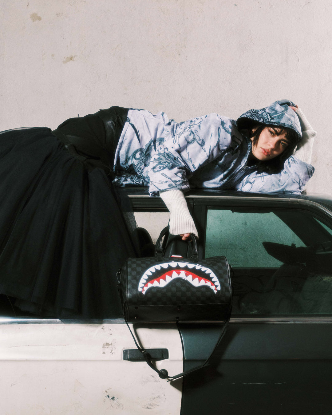 SPRAYGROUND Sharks In Paris Hyper Puff Mini Duffle — product image 2