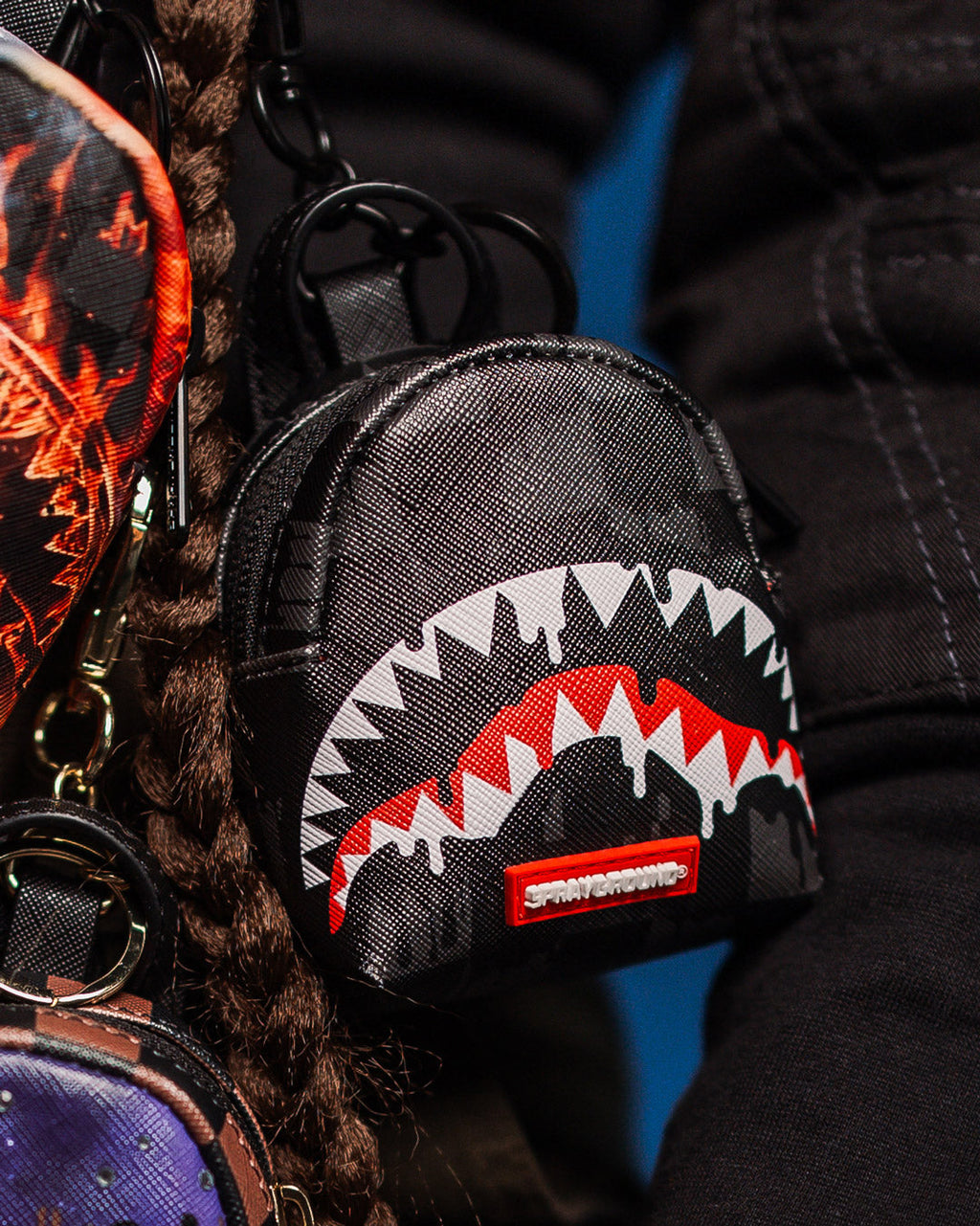 SPRAYGROUND Sharks In Paris Thunderdrip Backpack Keychain — product image 2