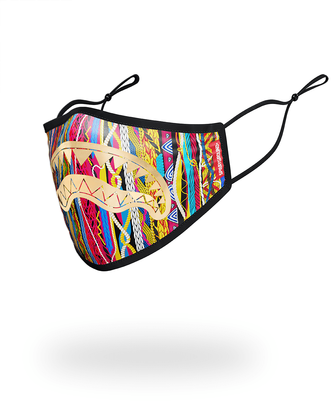SPRAYGROUND 1994 Gold Metallic Shark Polyester Face Mask — product image 3