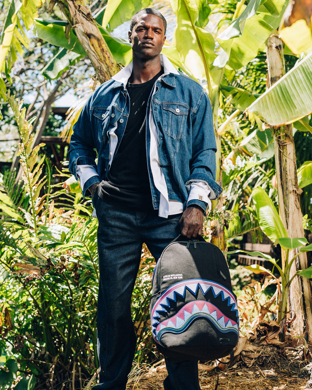 SPRAYGROUND A.I. African Intelligence Born And Raised Backpack - Sandflower Collab — product image 8