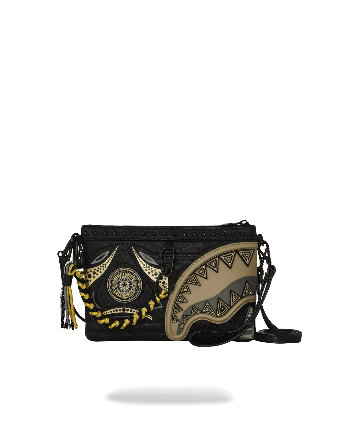 SPRAYGROUND A.I. African Intelligence Sharks Of The Gold Ocean Crossover Clutch - Sandflower Collab — product image 1