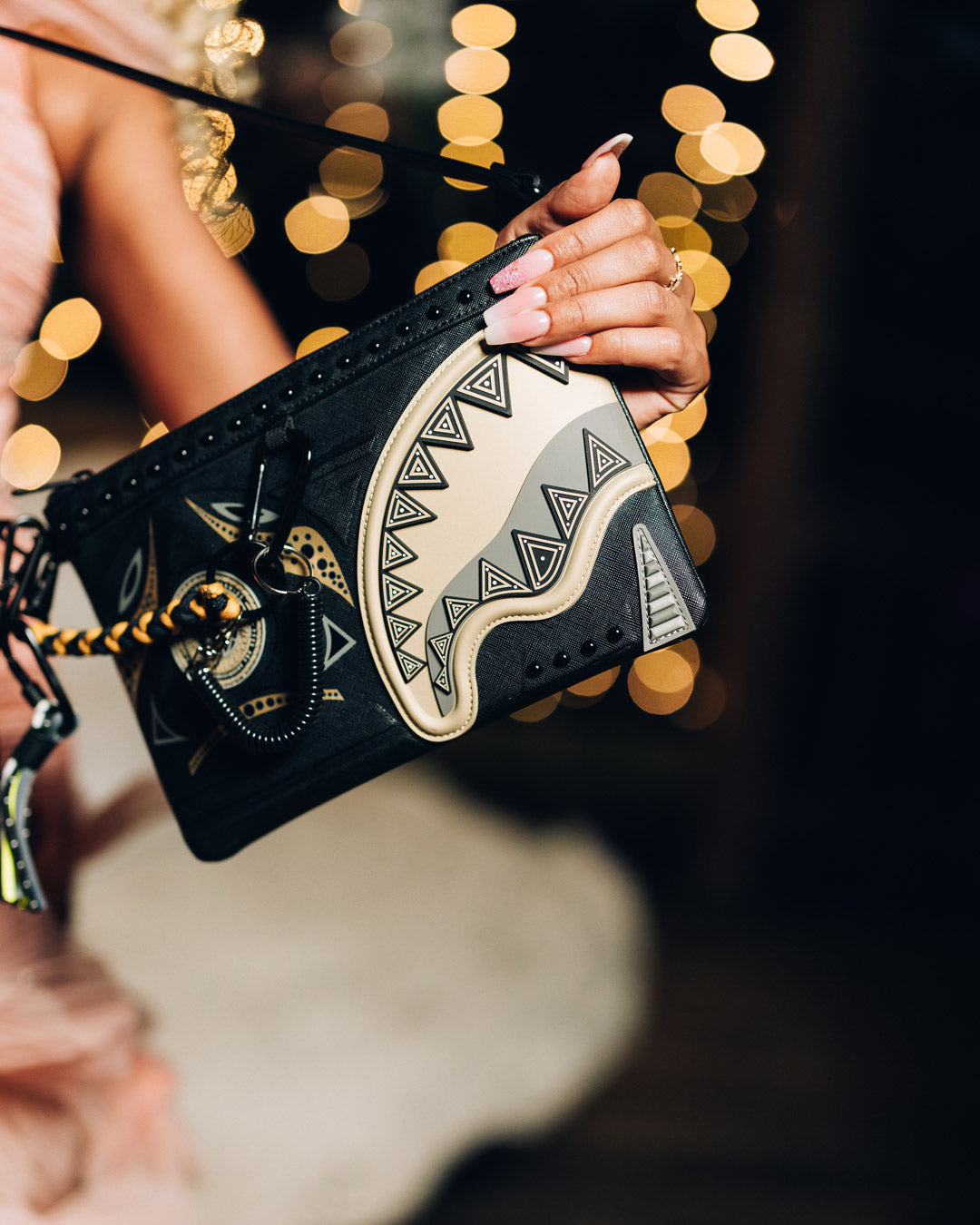 SPRAYGROUND A.I. African Intelligence Sharks Of The Gold Ocean Crossover Clutch - Sandflower Collab — product image 4