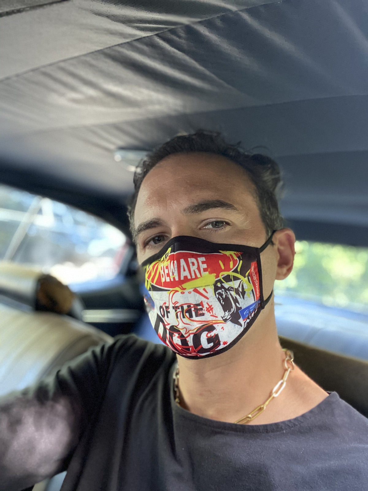 SPRAYGROUND Adult Beware Of The Dog Form-Fitting Face Mask — product image 3