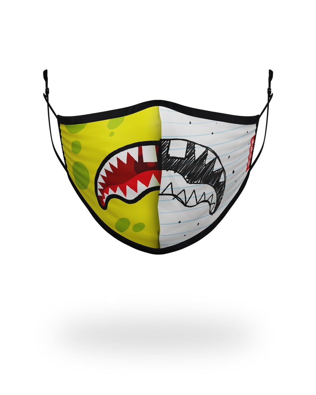 SPRAYGROUND Adult Doodlebob Split Shark Form Fitting Face-Covering Fashion Face Mask — product image 1