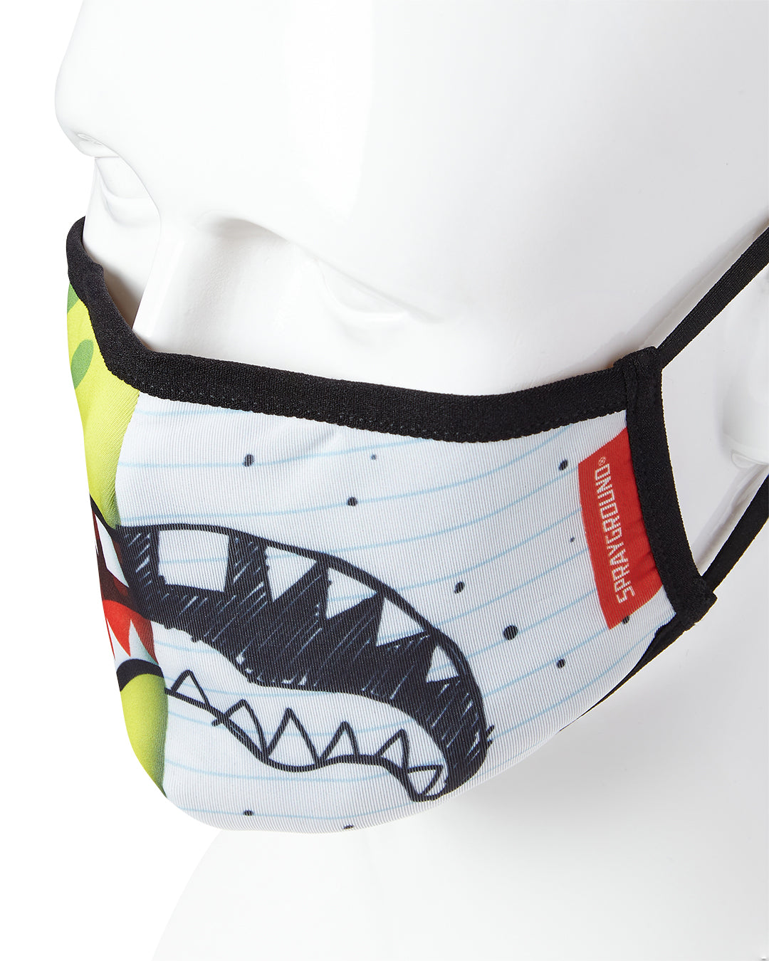 SPRAYGROUND Adult Doodlebob Split Shark Form Fitting Face-Covering Fashion Face Mask — product image 3