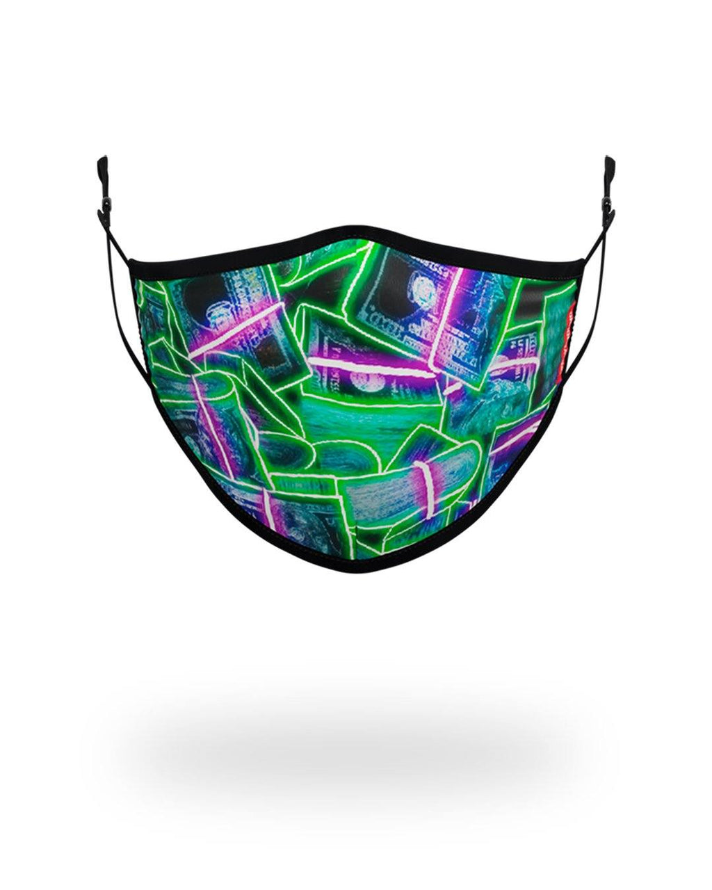 SPRAYGROUND Adult Neon Money Form Fitting Face Mask — product image 1