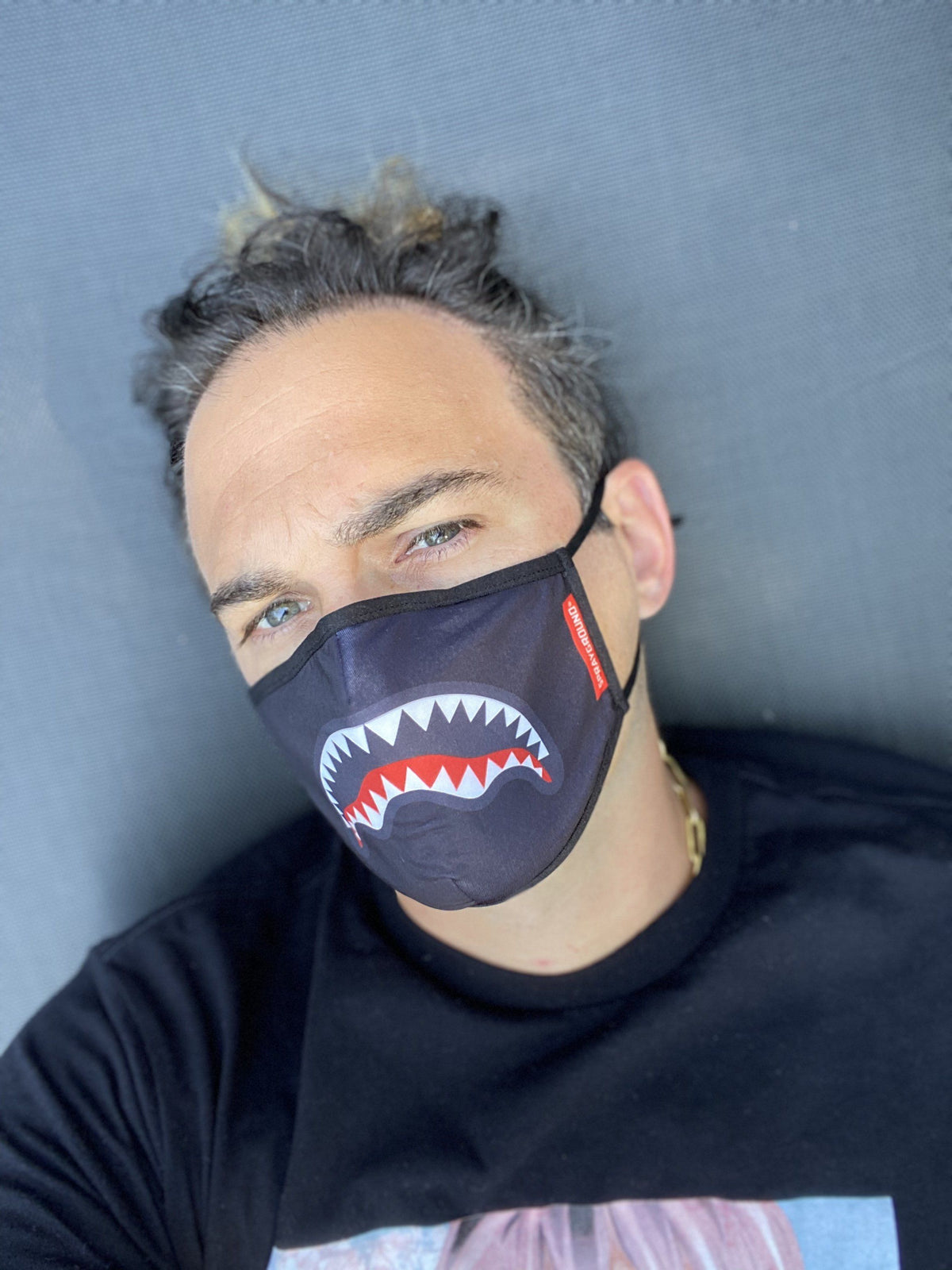 SPRAYGROUND Adult Shark Logo (Black) Form-Fitting Face Mask — product image 3