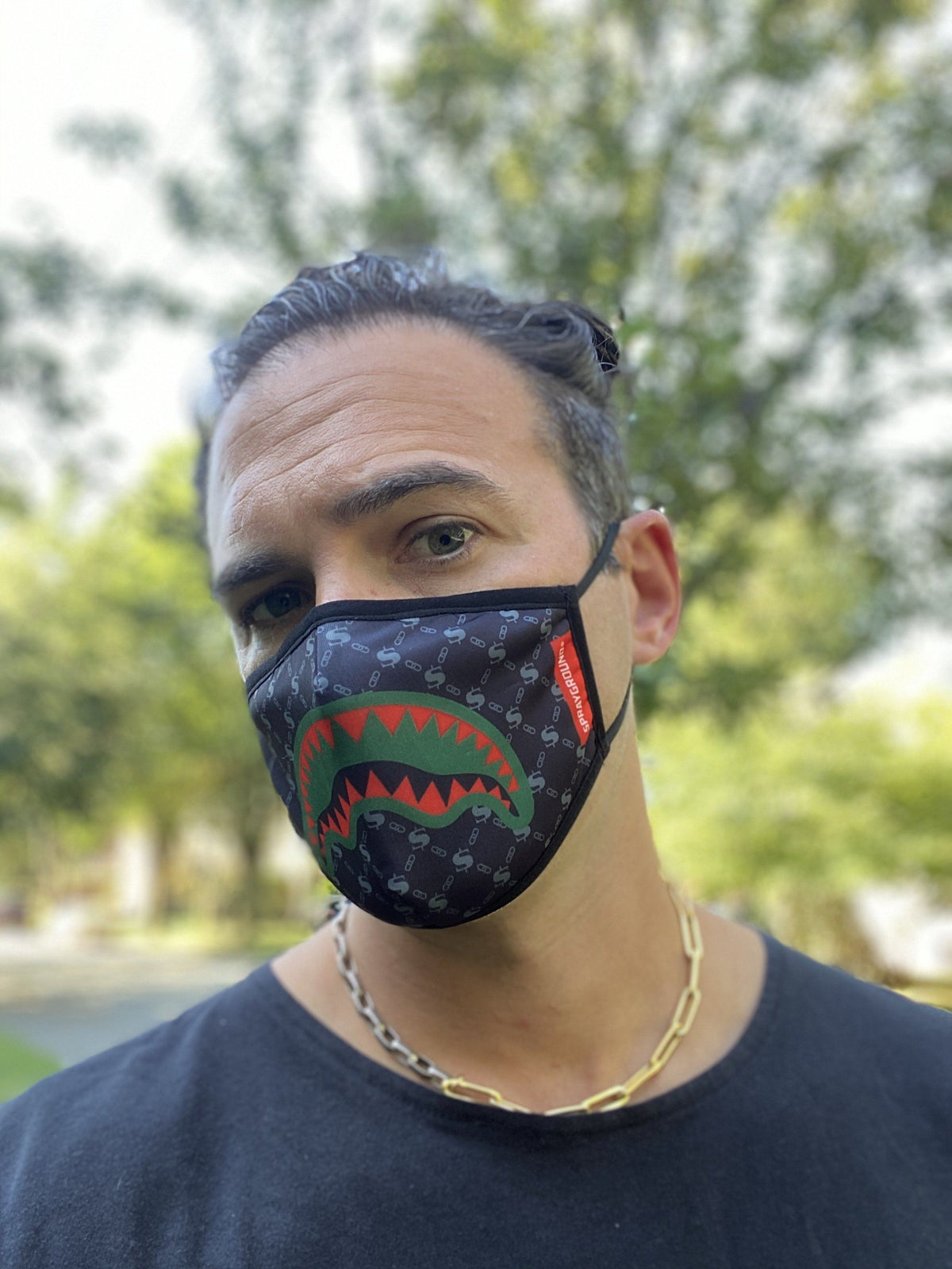 SPRAYGROUND Adult Spucci (Black) Form-Fitting Face Mask — product image 3