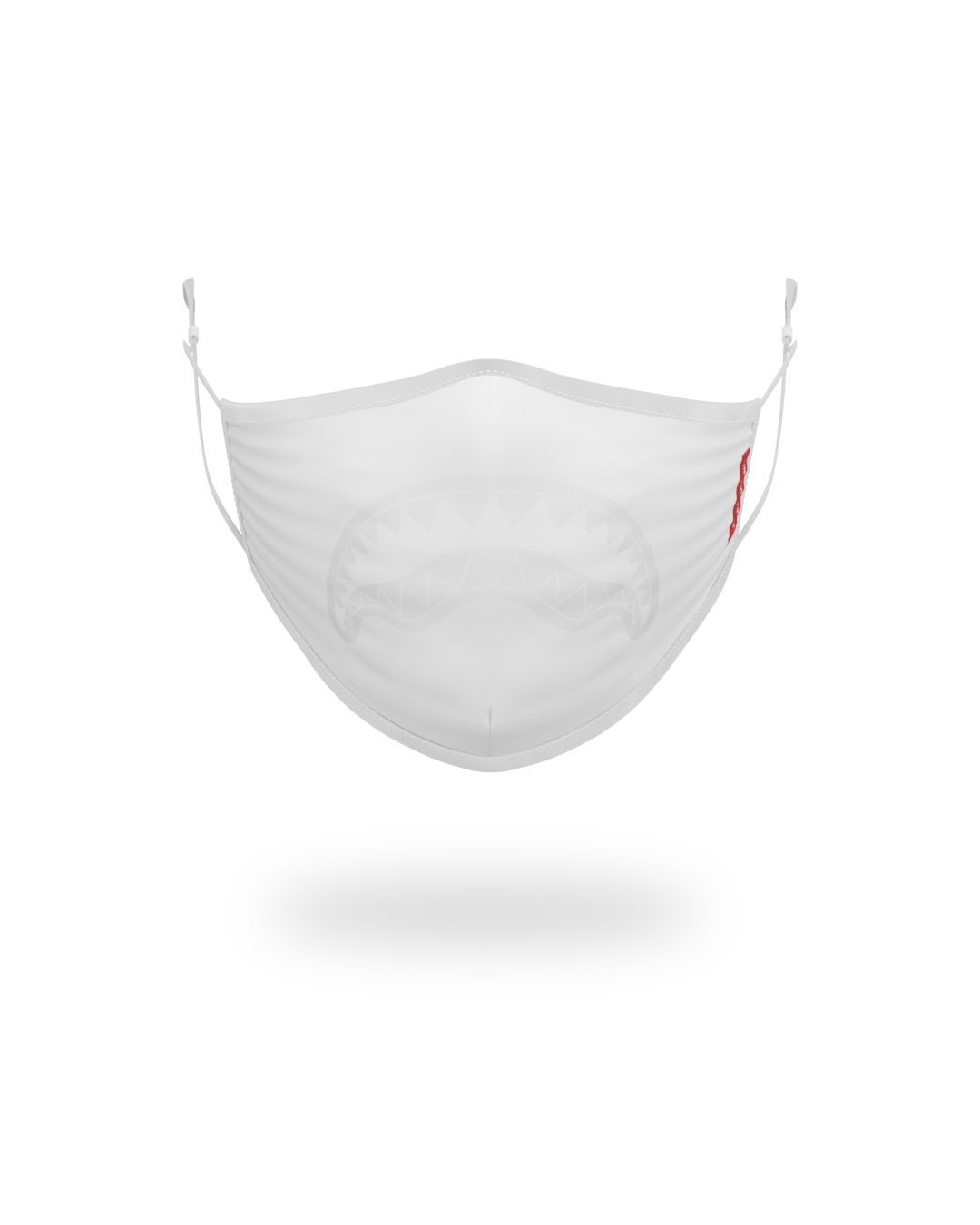 SPRAYGROUND Adult White On White Shark Form-Fitting Face Mask — product image 1