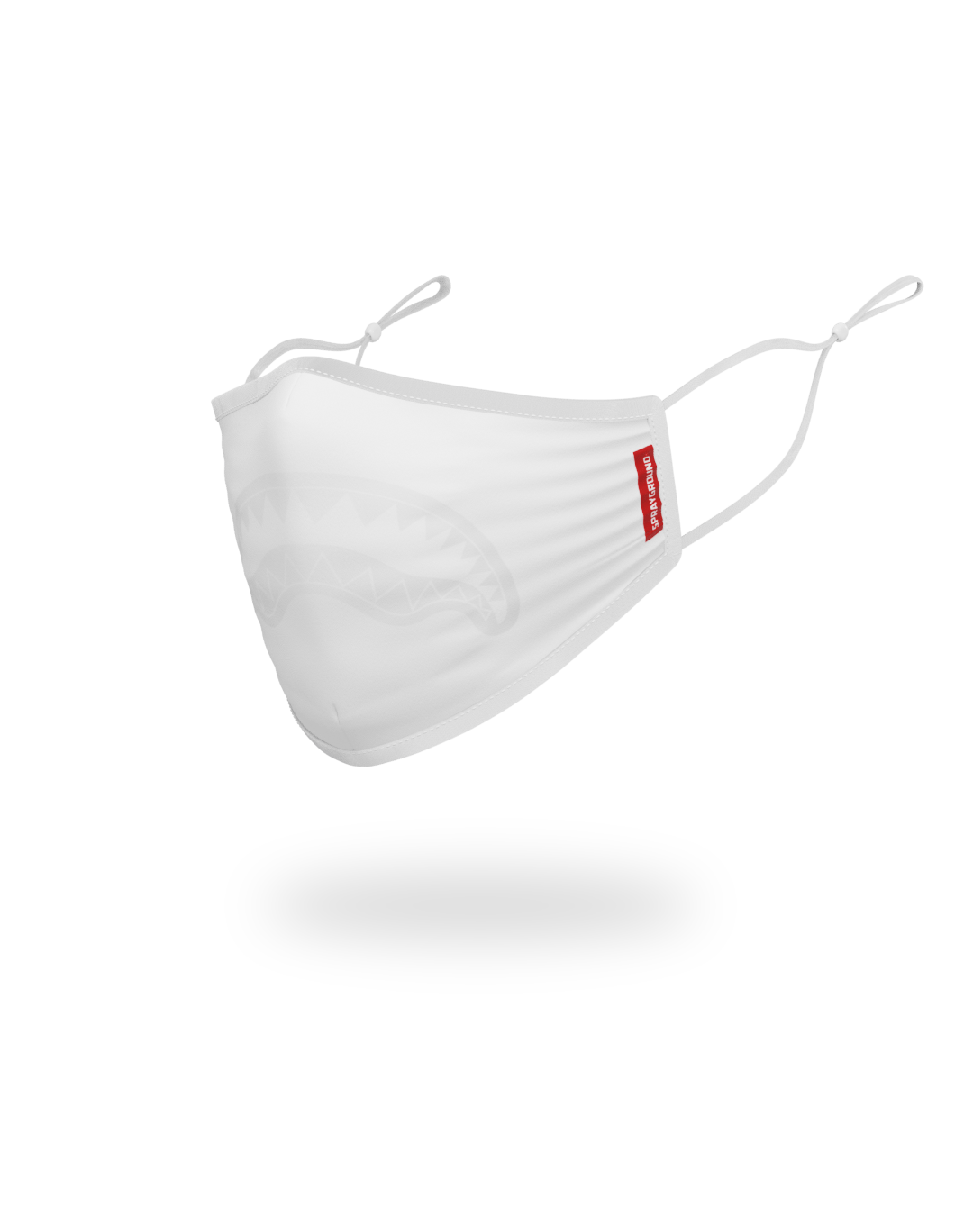 SPRAYGROUND Adult White On White Shark Form-Fitting Face Mask — product image 2