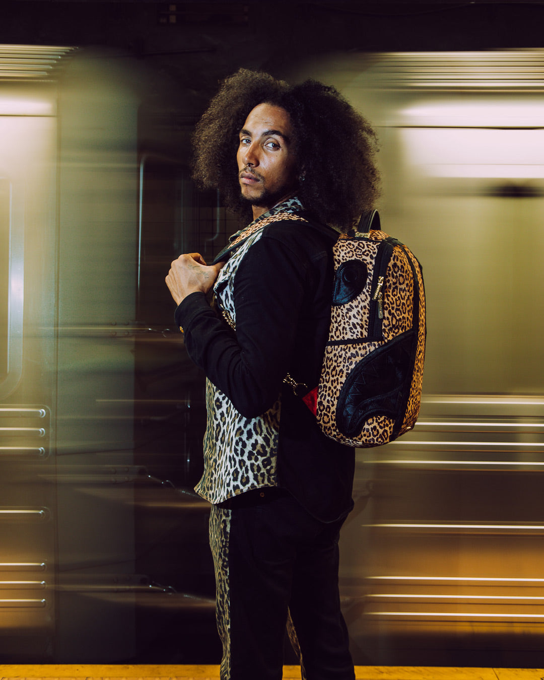SPRAYGROUND African Intelligence 9 Courage Lives On Backpack - Sandflower Collab — product image 19