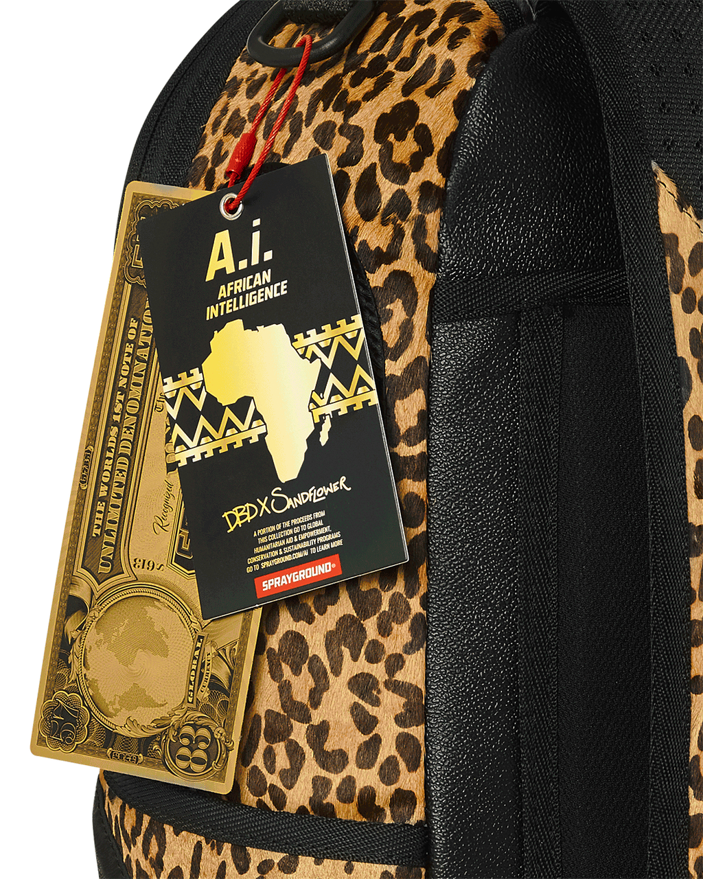 SPRAYGROUND African Intelligence 9 Courage Lives On Backpack - Sandflower Collab — product image 24