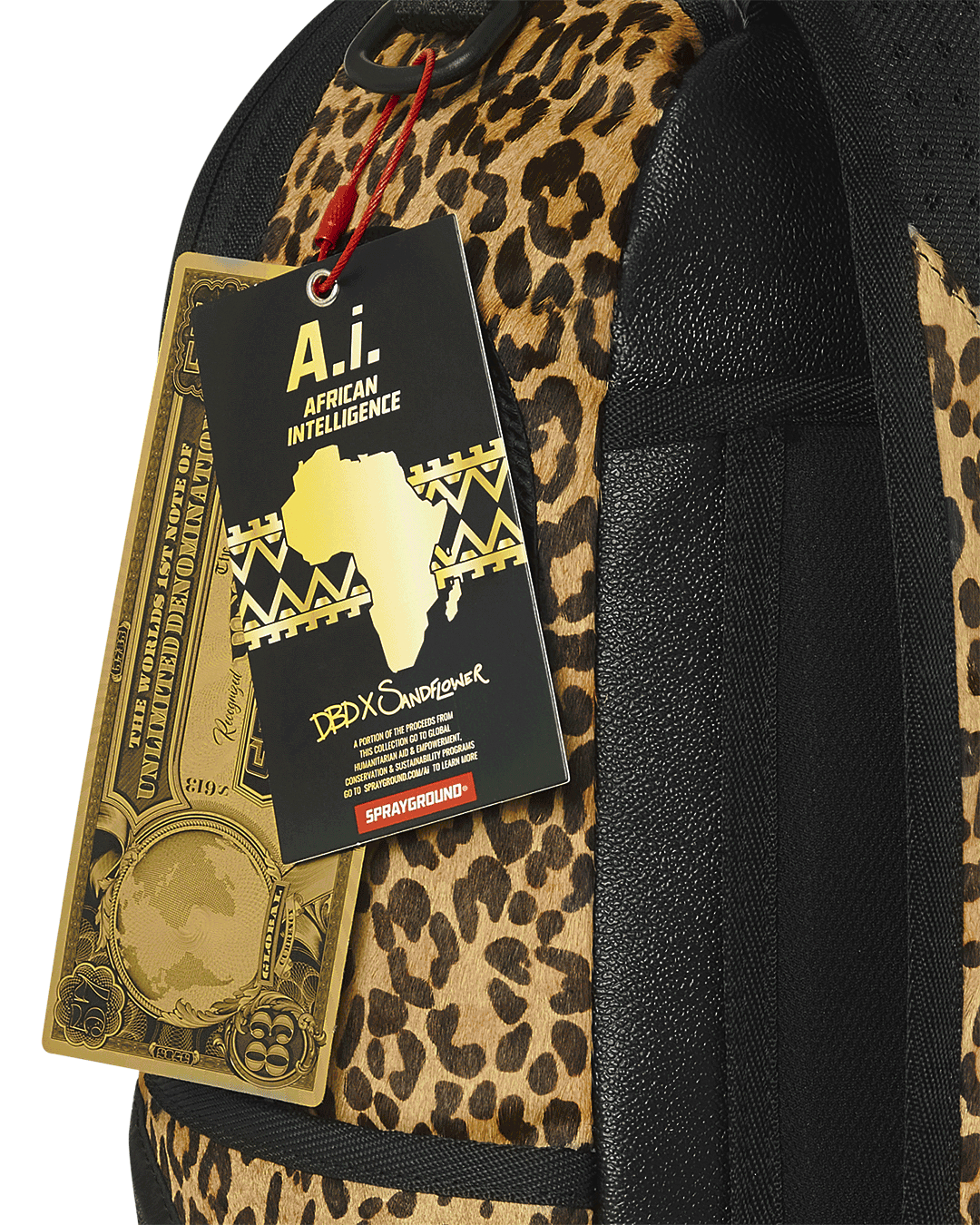 SPRAYGROUND African Intelligence 9 Courage Lives On Backpack - Sandflower Collab — product image 24