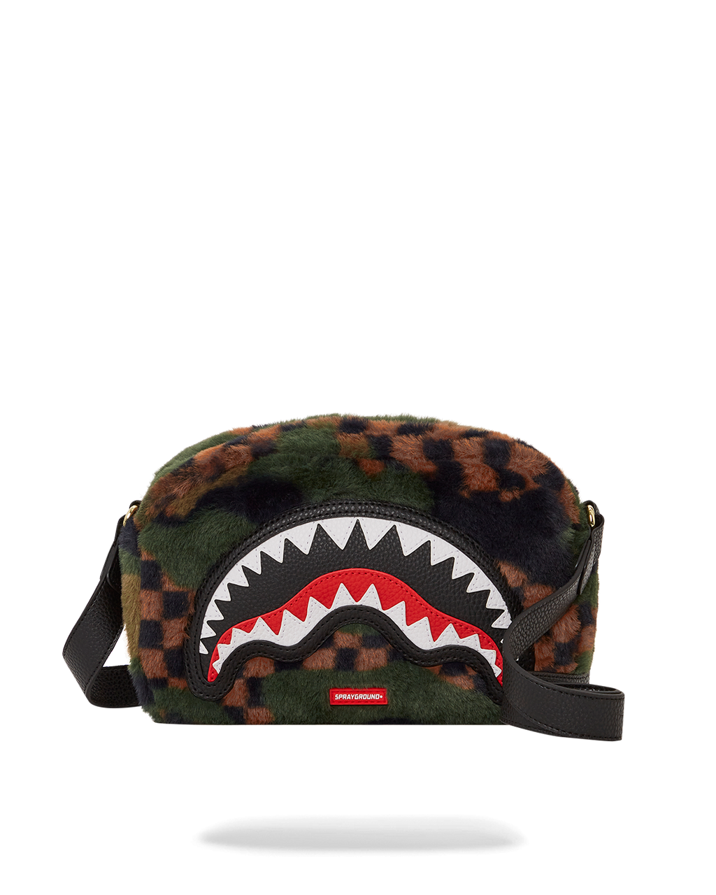 SPRAYGROUND Big Sky Fur Shark Messenger Brick Bag Toiletry Bag — product image 1