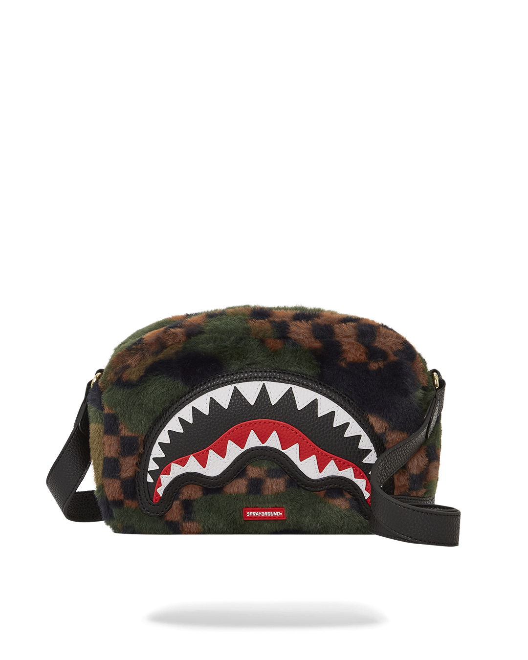 SPRAYGROUND Big Sky Fur Shark Messenger Brick Bag Toiletry Bag — product image 1
