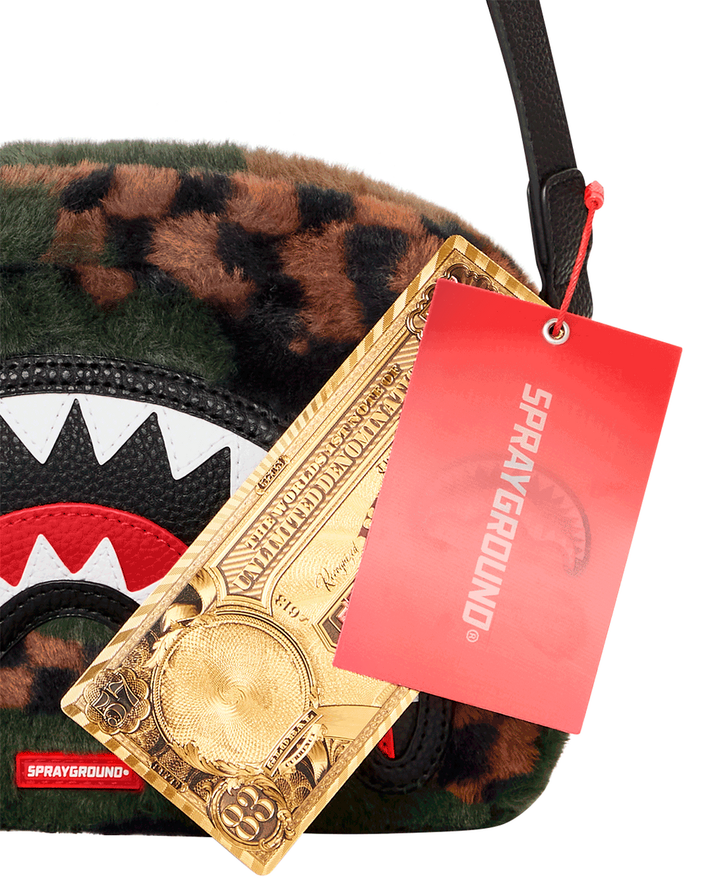 SPRAYGROUND Big Sky Fur Shark Messenger Brick Bag Toiletry Bag — product image 9