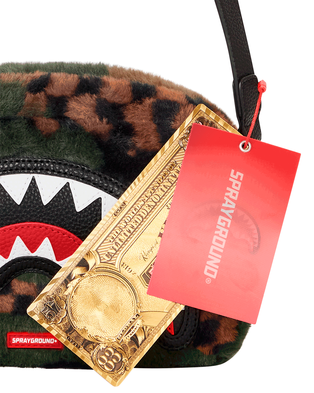 SPRAYGROUND Big Sky Fur Shark Messenger Brick Bag Toiletry Bag — product image 9