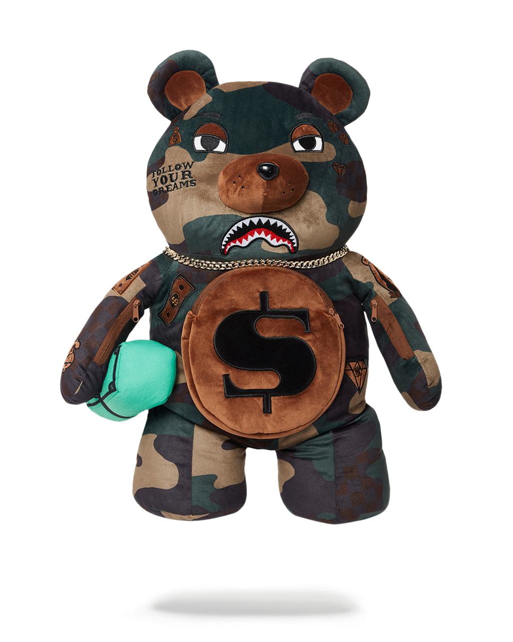 SPRAYGROUND Camocheck Moneybear Teddybear Backpack — product image 1