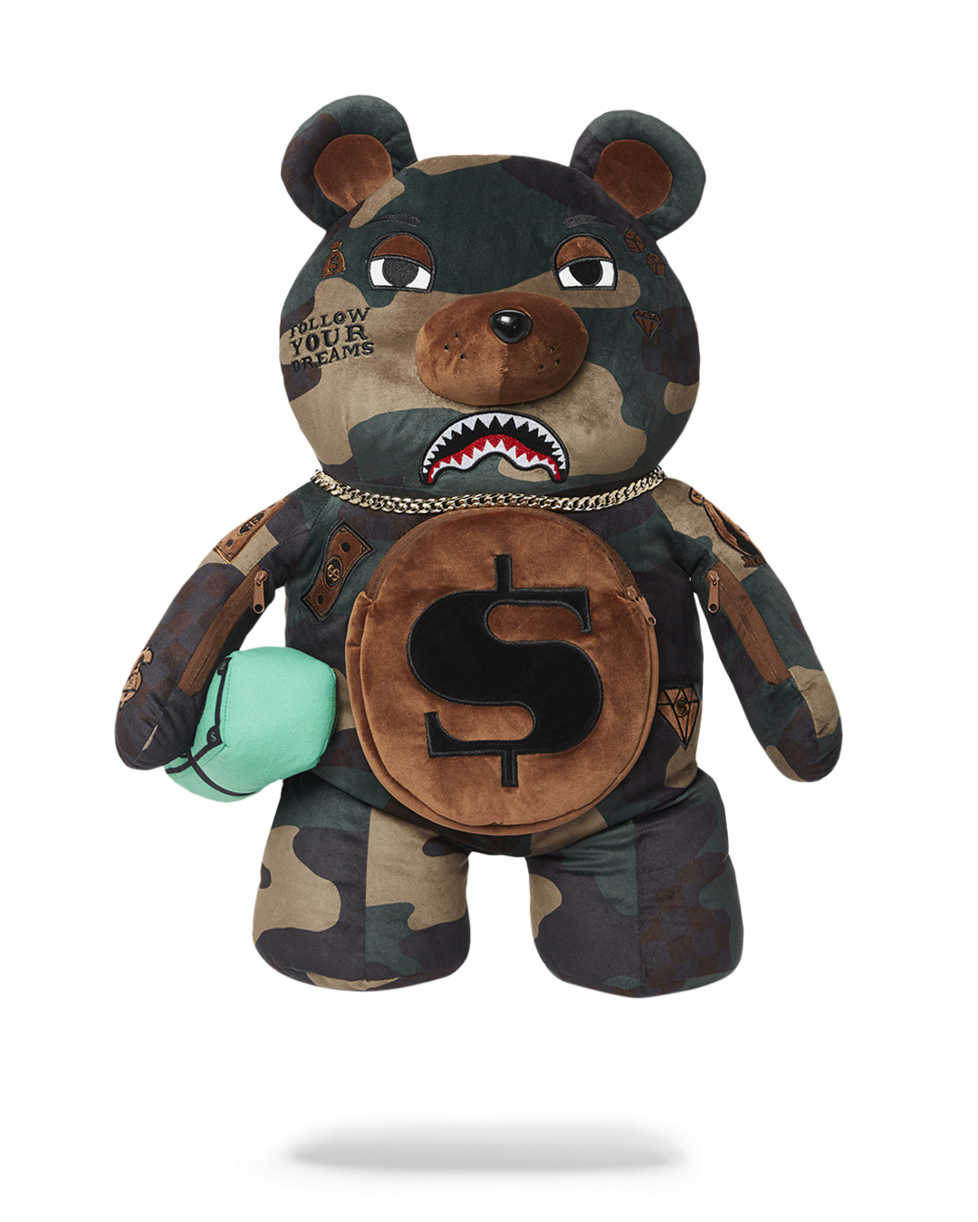 SPRAYGROUND Camocheck Moneybear Teddybear Backpack — product image 1