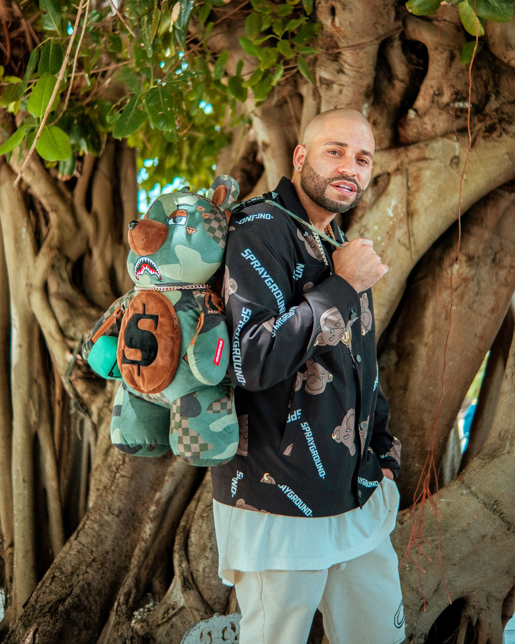 SPRAYGROUND Camocheck Moneybear Teddybear Backpack — product image 2