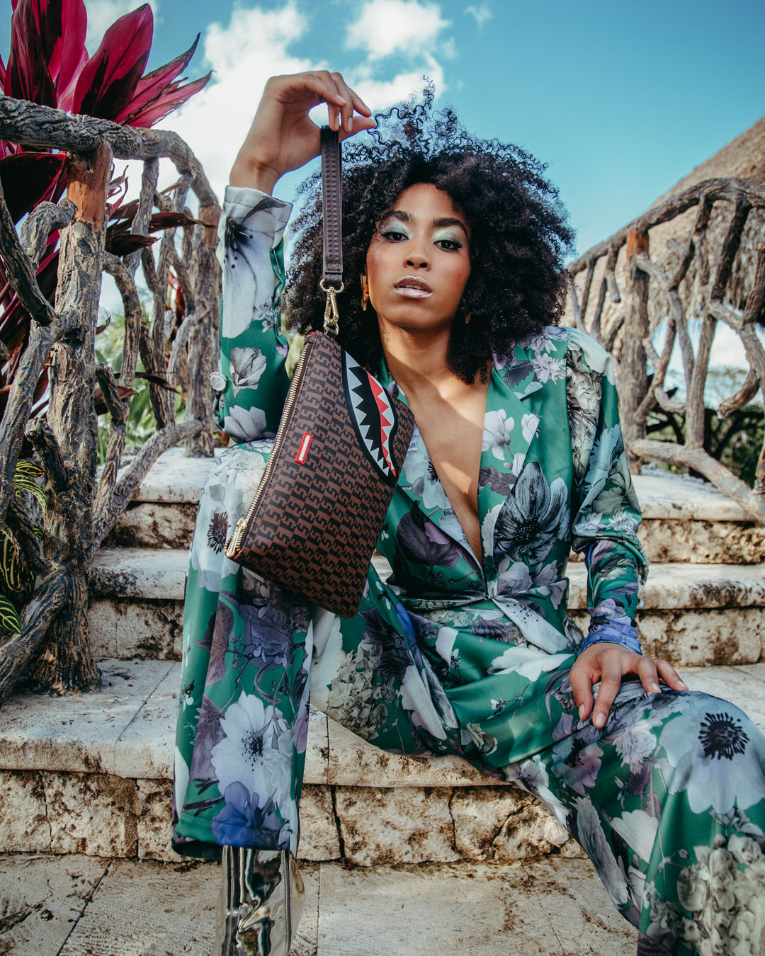 SPRAYGROUND Cashin Checks Crossover Clutch — product image 2