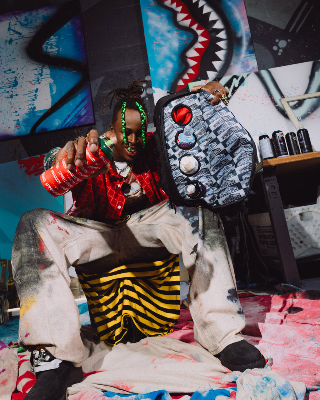 SPRAYGROUND Wynwood Walls Collab Graffiti Utility Backpack (8 Can Holder) — product image 8