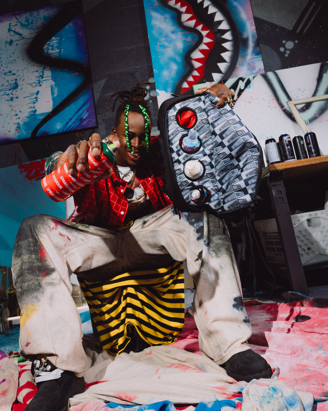 SPRAYGROUND Wynwood Walls Collab Graffiti Utility Backpack (8 Can Holder) — product image 8