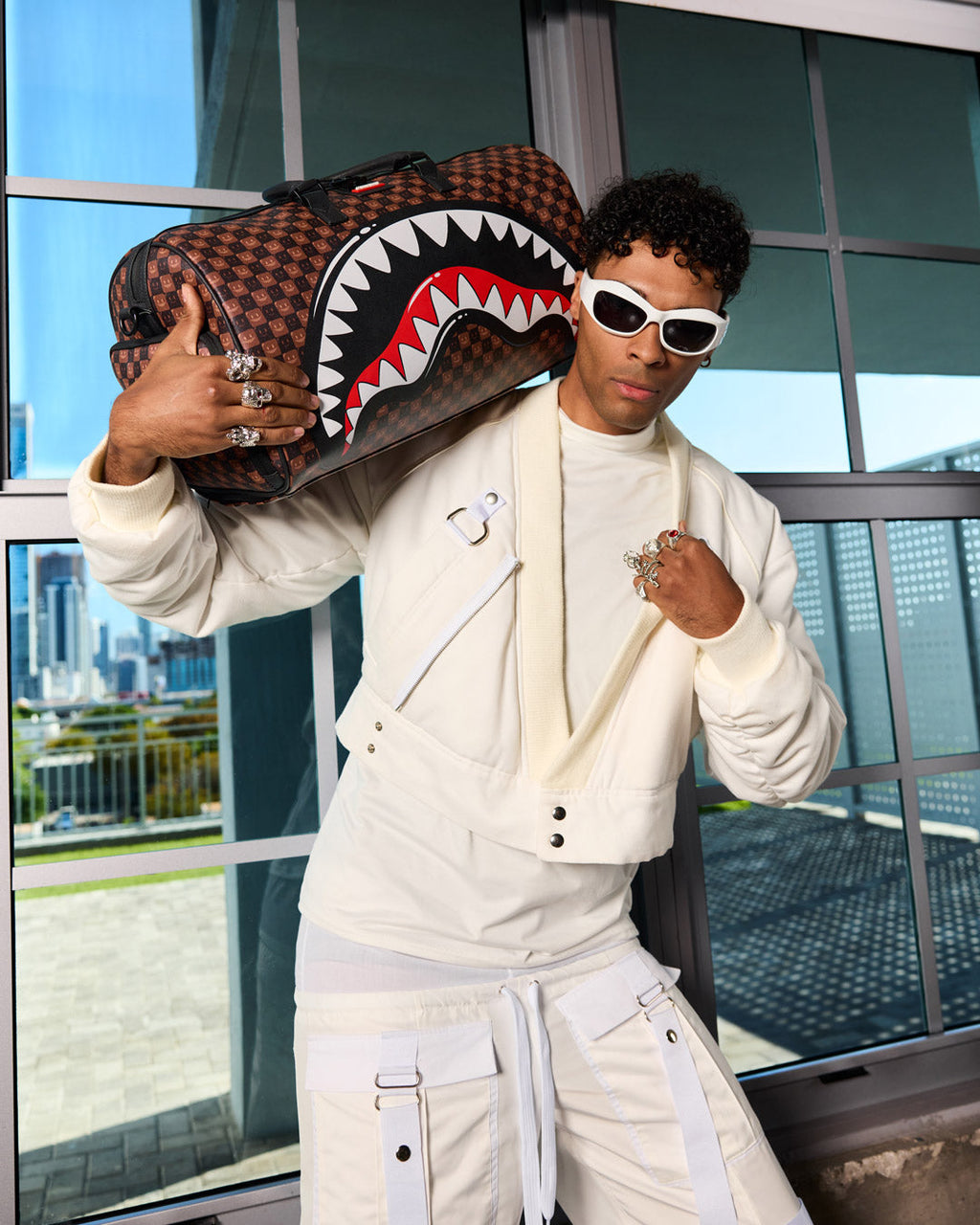 SPRAYGROUND Sharks In Paris Grin & Grind Duffle — product image 6