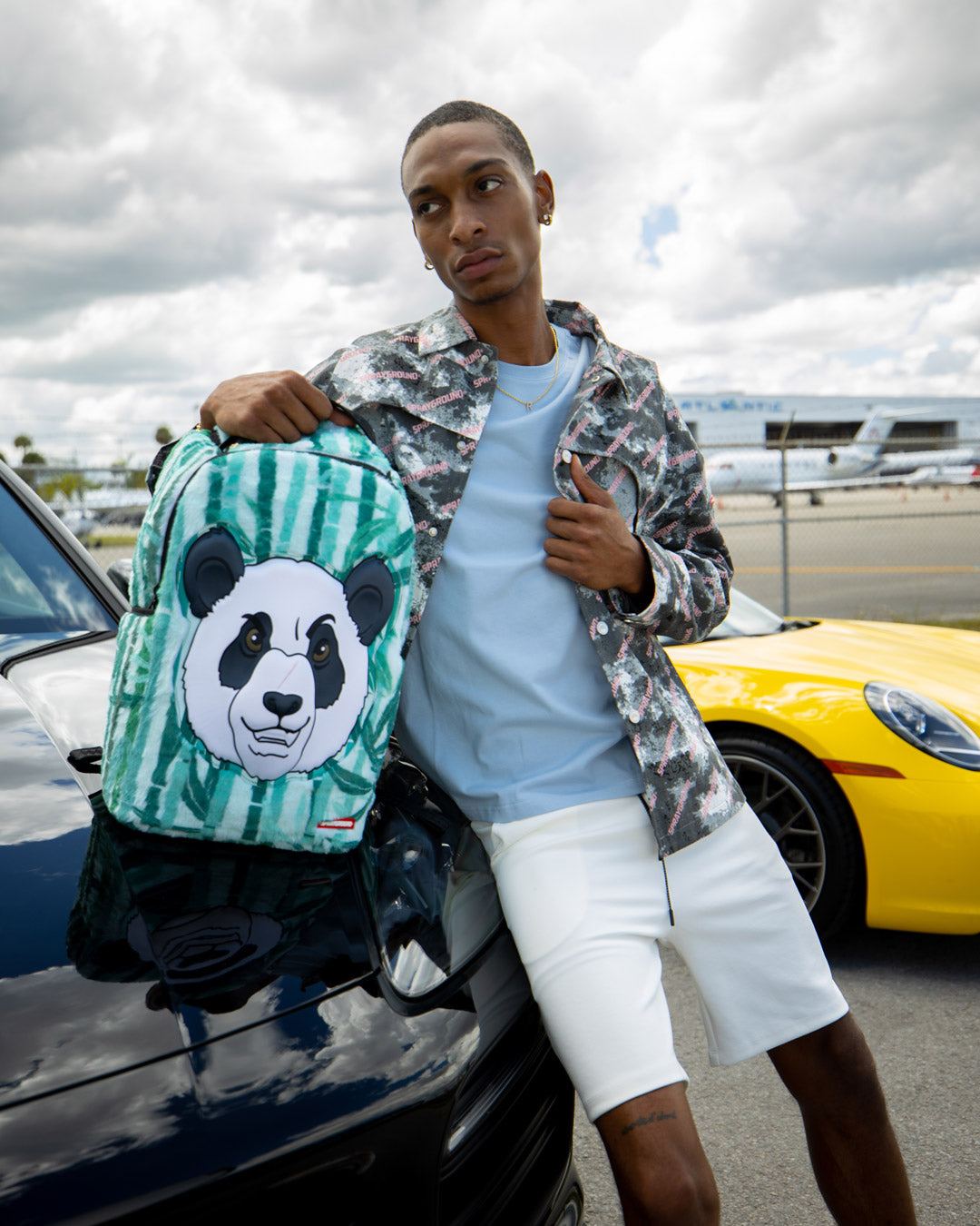 SPRAYGROUND Panda Cozy Velour Fur Backpack — product image 2