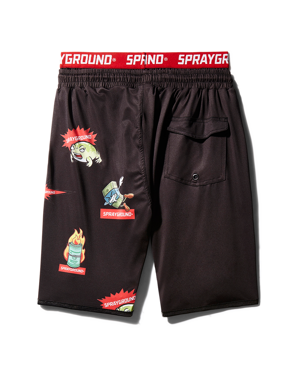 SPRAYGROUND Patch All-In Corto Swim Trunks (Black) — product image 2