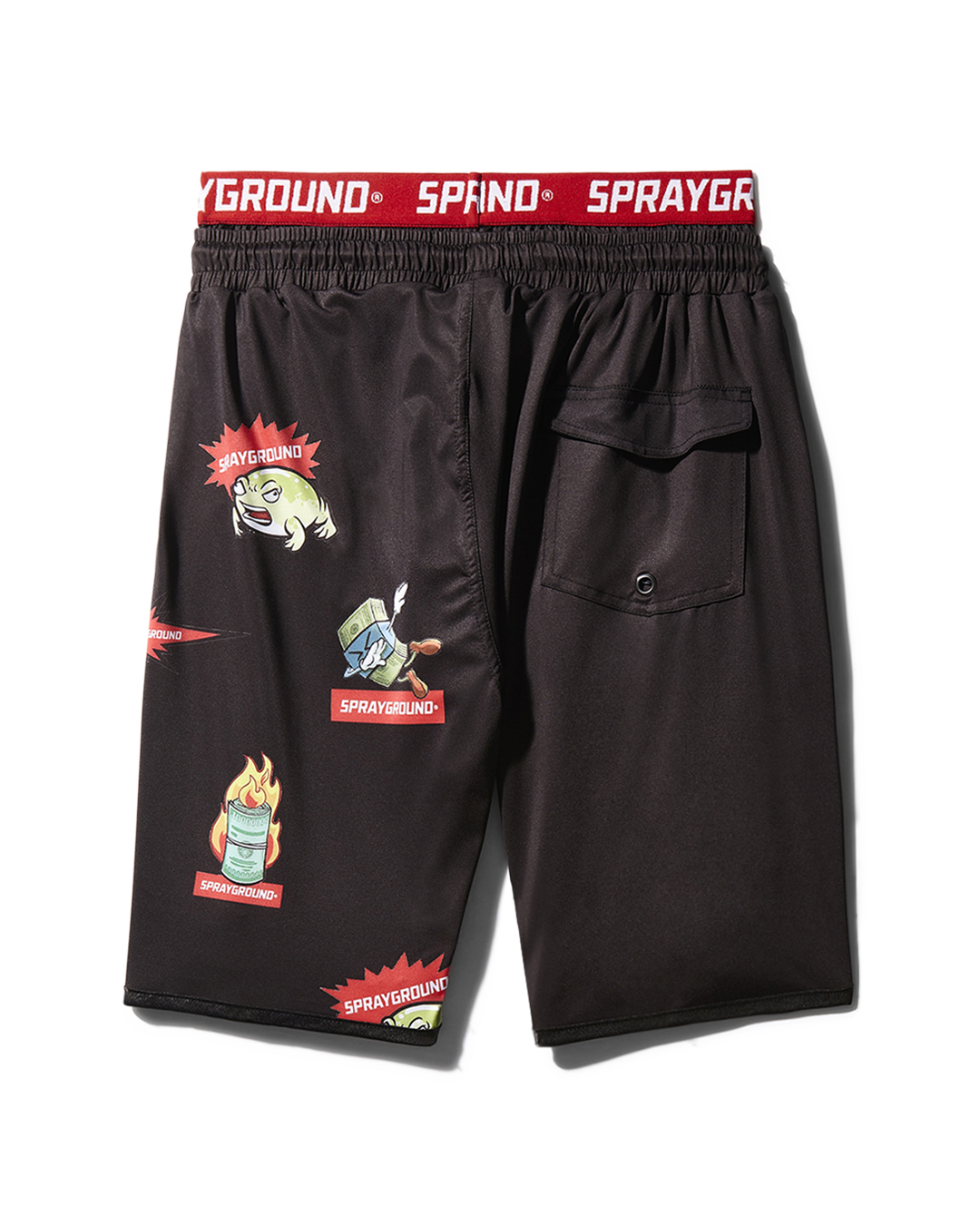 SPRAYGROUND Patch All-In Corto Swim Trunks (Black) — product image 2