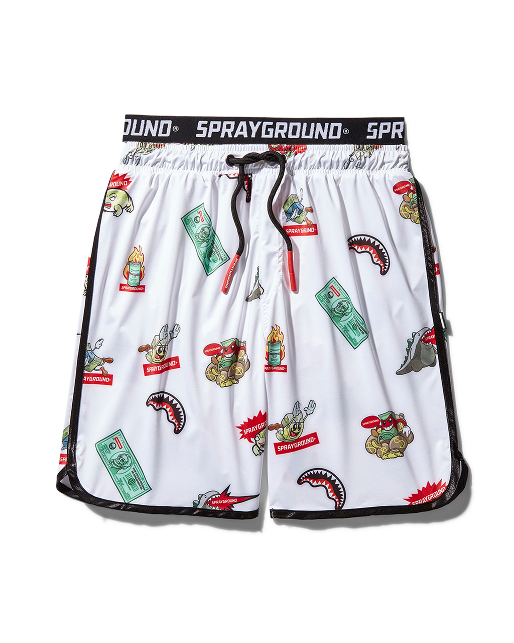 SPRAYGROUND Patch All-In Corto Swim Trunks (White) — product image 1