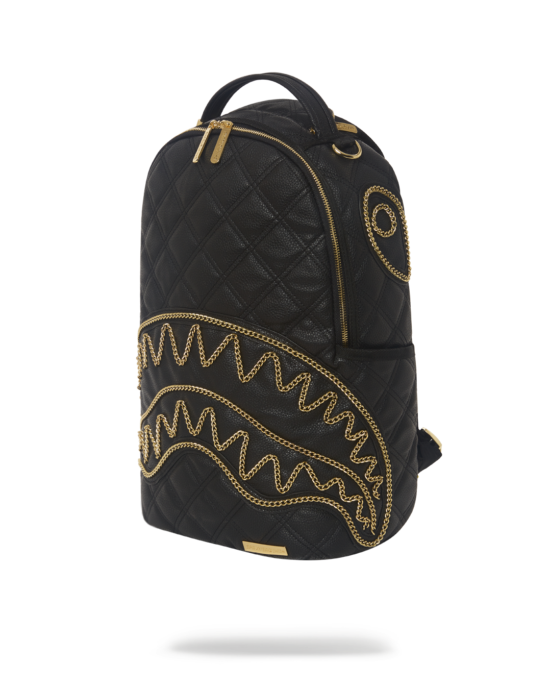 SPRAYGROUND Noir Quilt Gold Chain Shark Backpack (DLXV) — product image 3