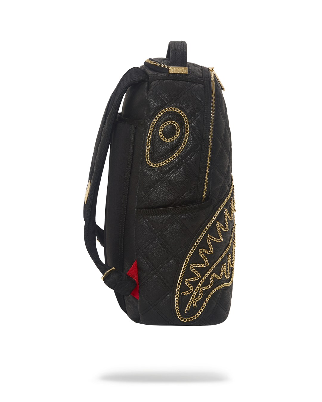 SPRAYGROUND Noir Quilt Gold Chain Shark Backpack (DLXV) — product image 5
