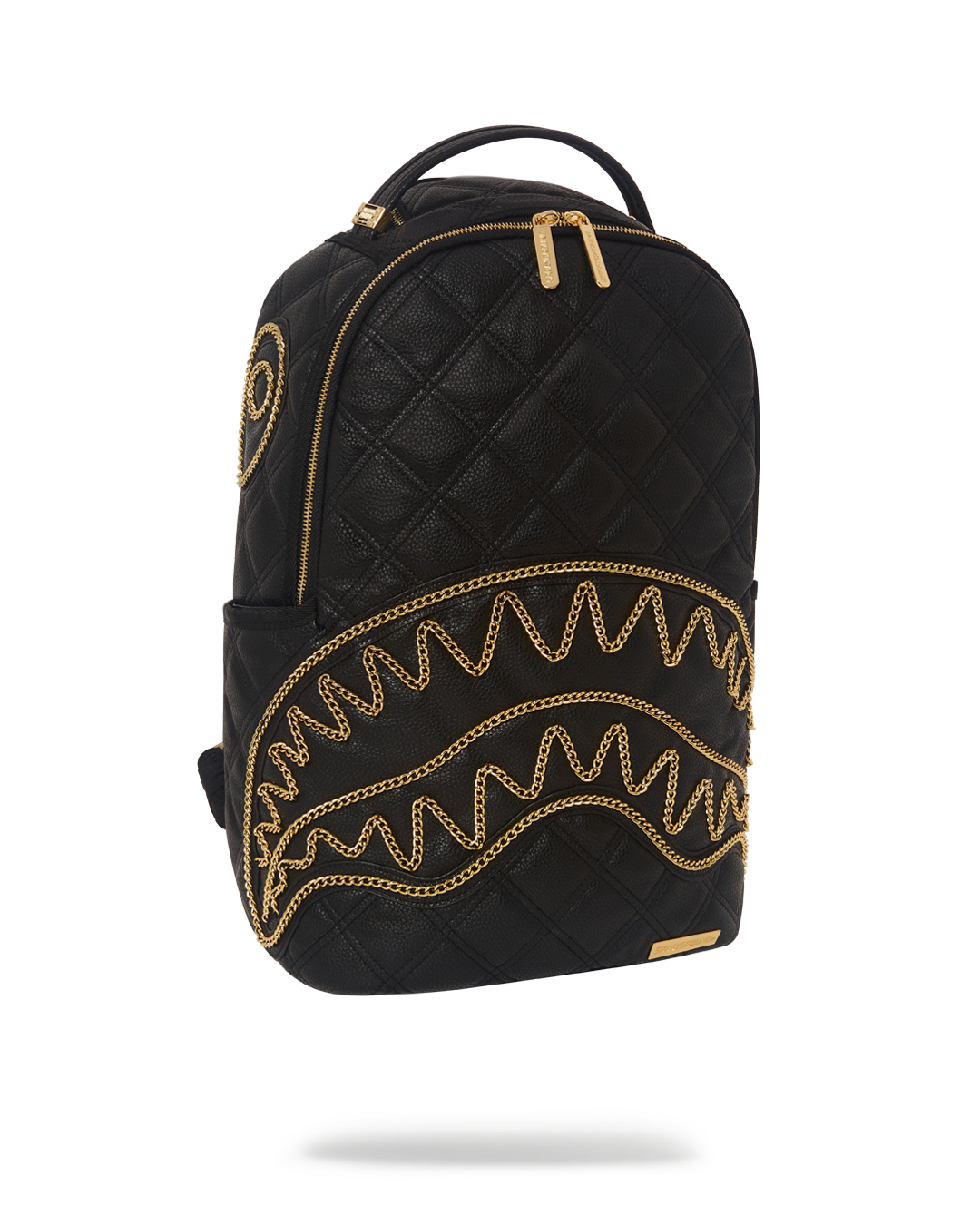 SPRAYGROUND Noir Quilt Gold Chain Shark Backpack (DLXV) — product image 7