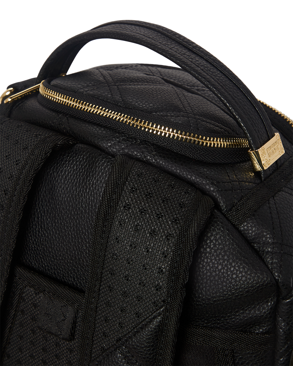SPRAYGROUND Noir Quilt Gold Chain Shark Backpack (DLXV) — product image 12