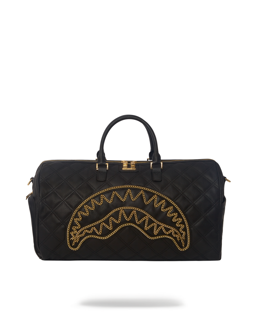 SPRAYGROUND Noir Quilt Gold Chain Shark Duffle — product image 1