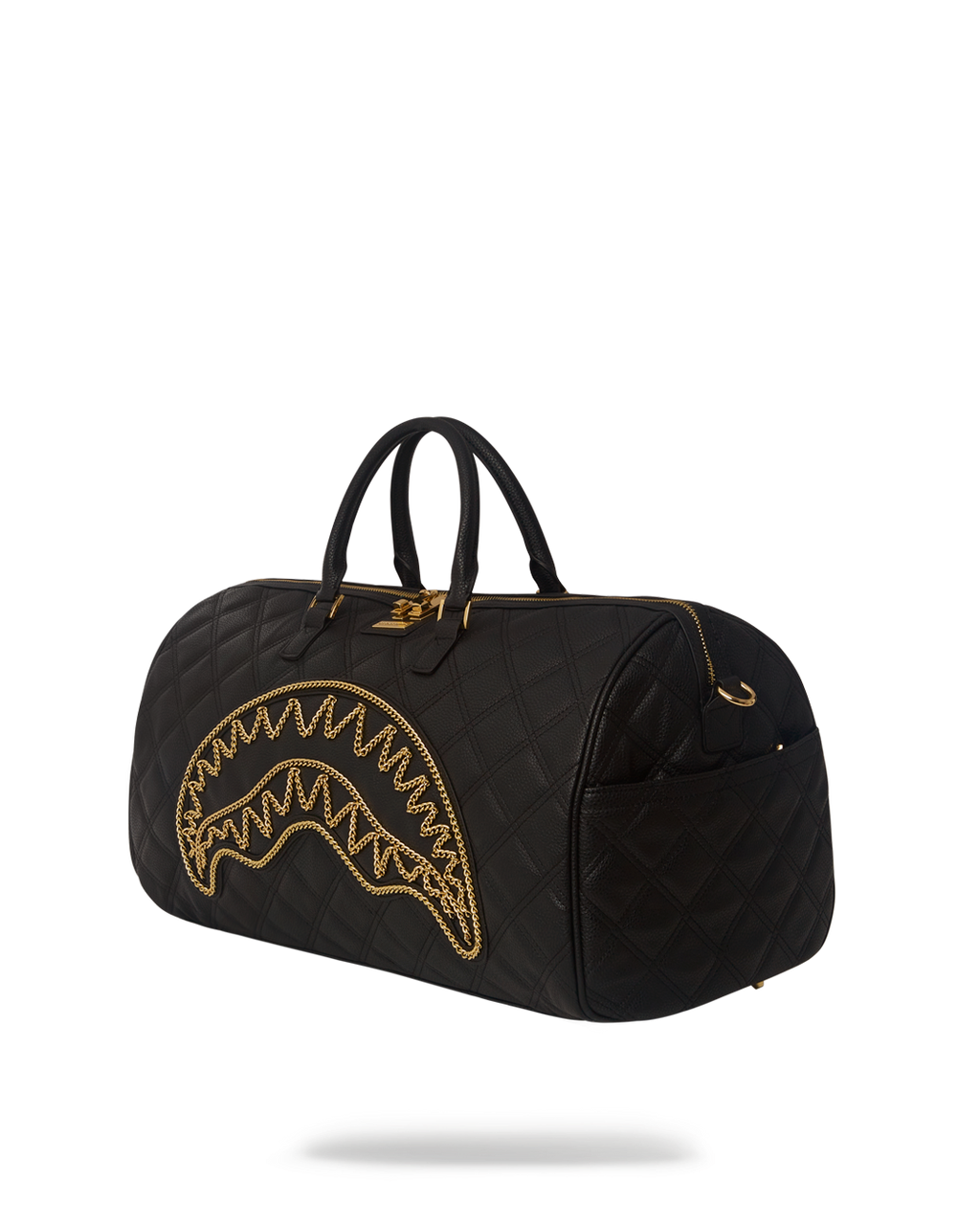 SPRAYGROUND Noir Quilt Gold Chain Shark Duffle — product image 3