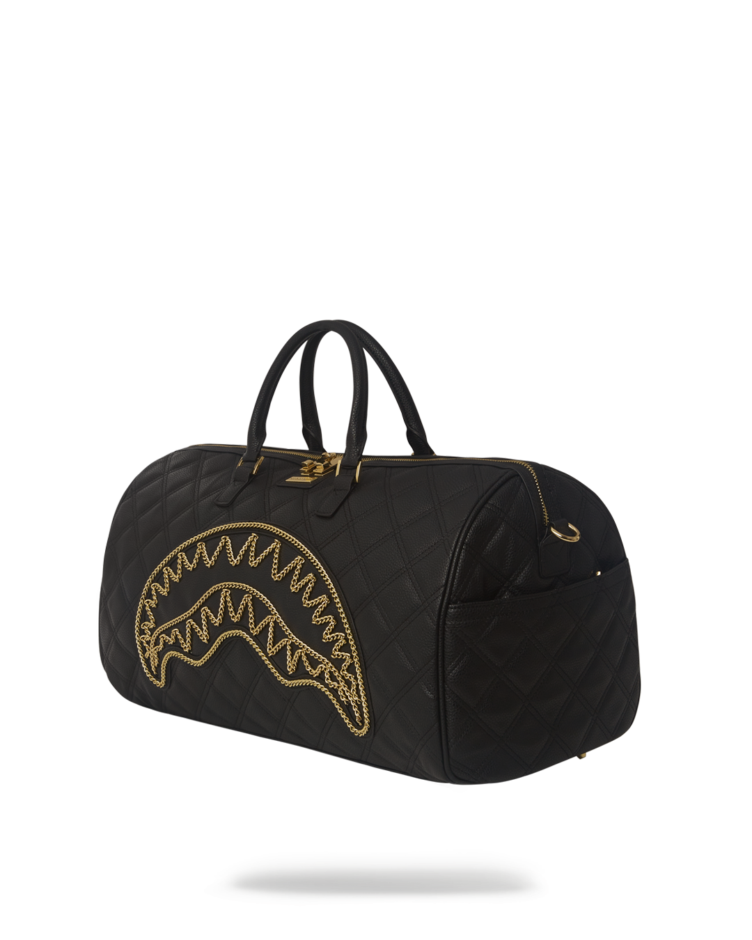 SPRAYGROUND Noir Quilt Gold Chain Shark Duffle — product image 3