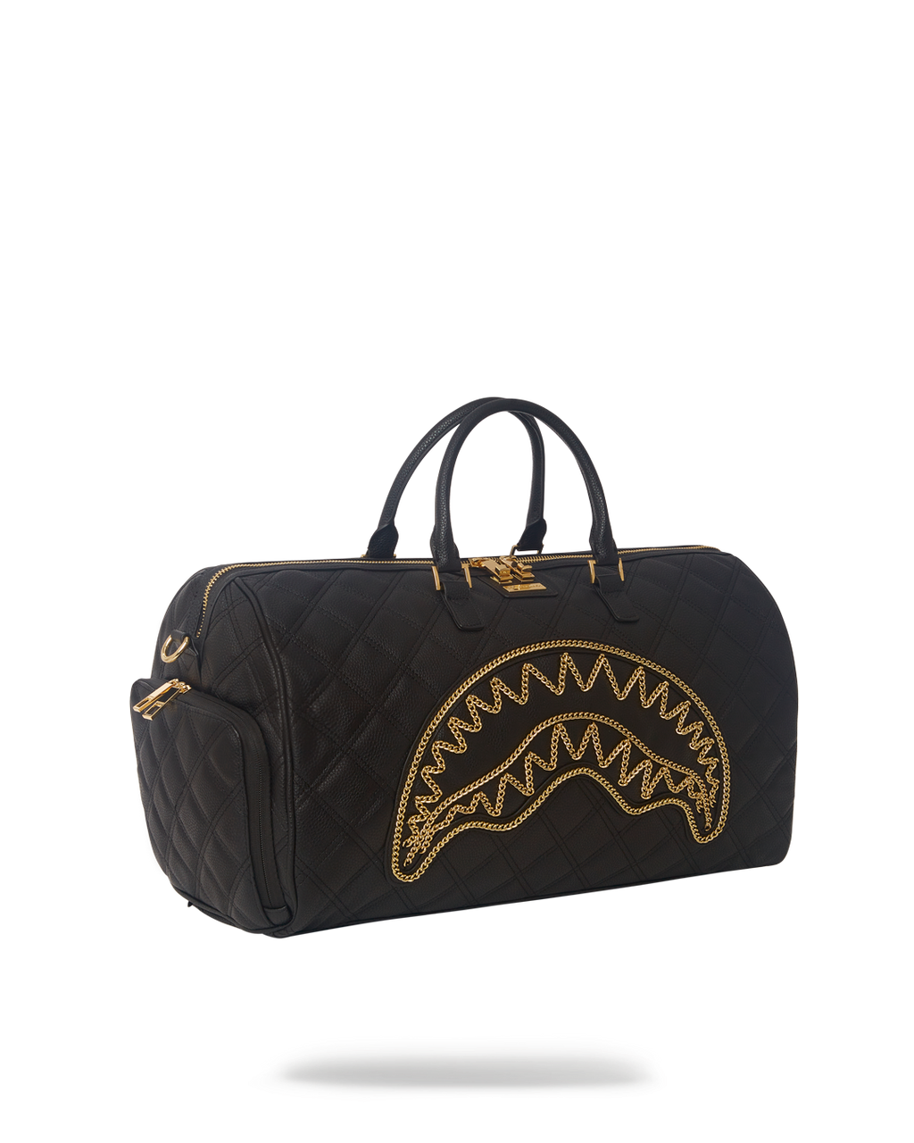 SPRAYGROUND Noir Quilt Gold Chain Shark Duffle — product image 7