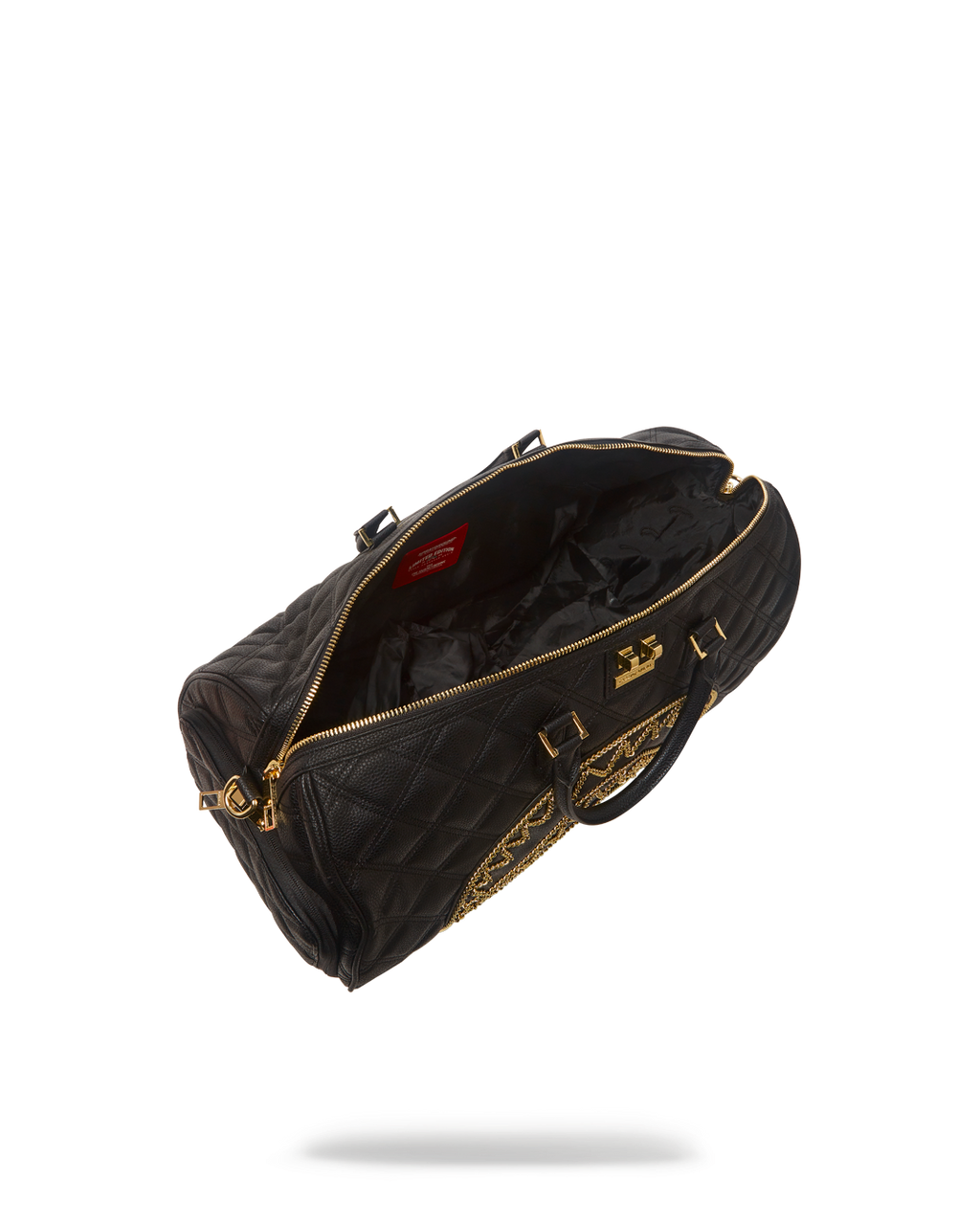 SPRAYGROUND Noir Quilt Gold Chain Shark Duffle — product image 9