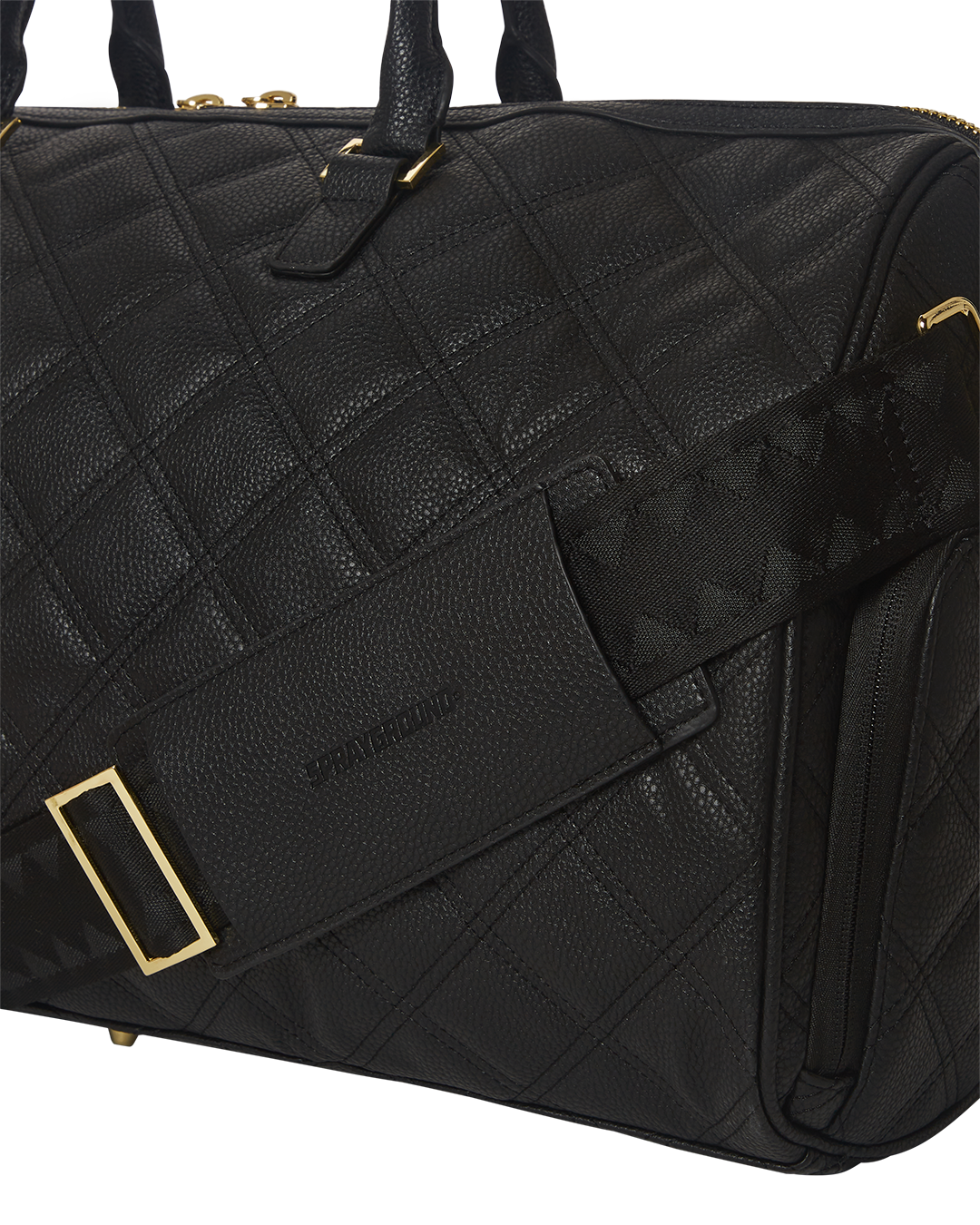 SPRAYGROUND Noir Quilt Gold Chain Shark Duffle — product image 13