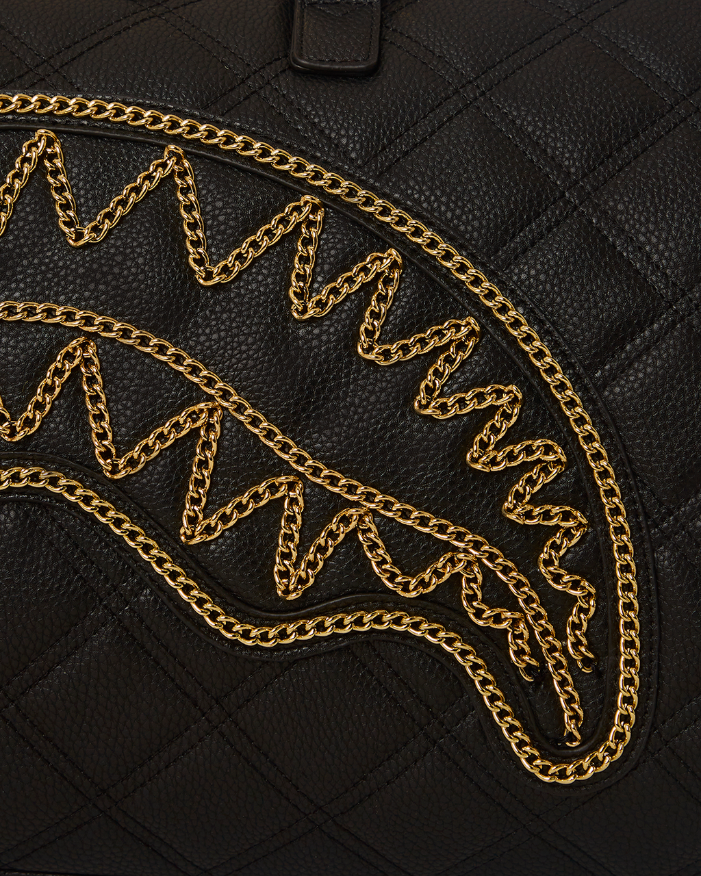 SPRAYGROUND Noir Quilt Gold Chain Shark Duffle — product image 16