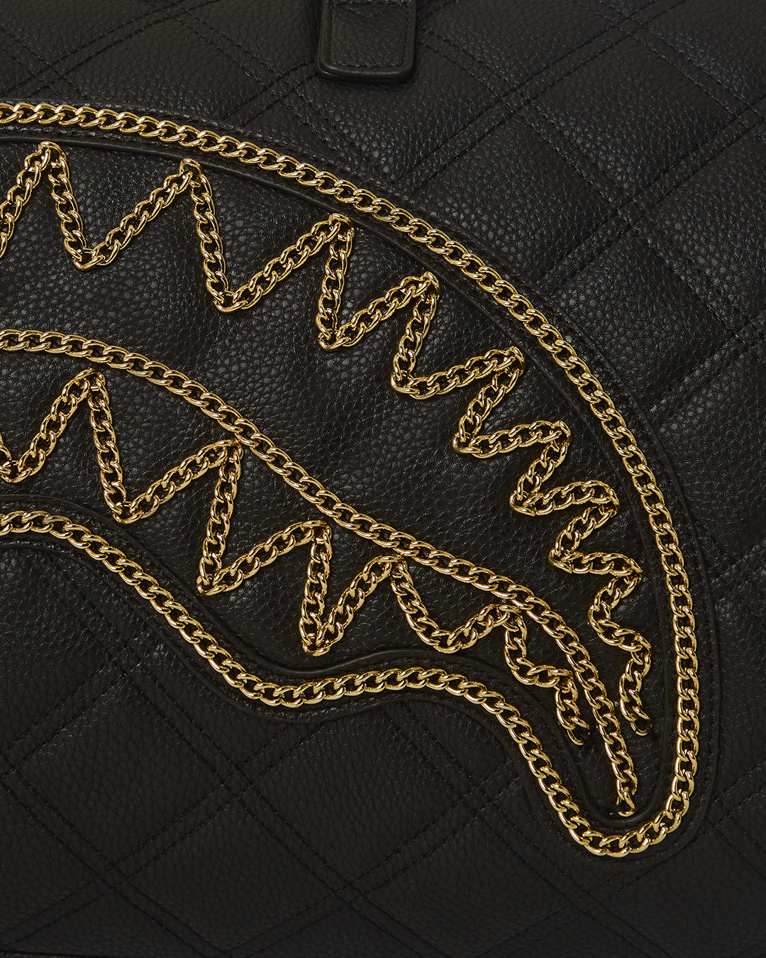 SPRAYGROUND Noir Quilt Gold Chain Shark Duffle — product image 16