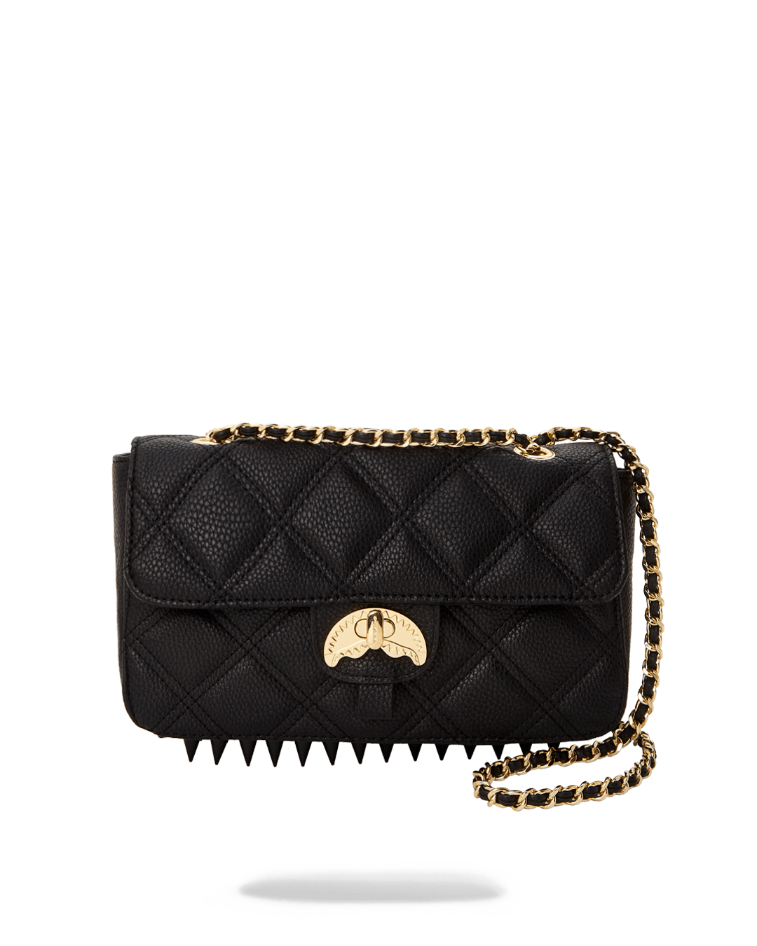 SPRAYGROUND Noir Quilt Gold Chain Shark Handbag — product image 1